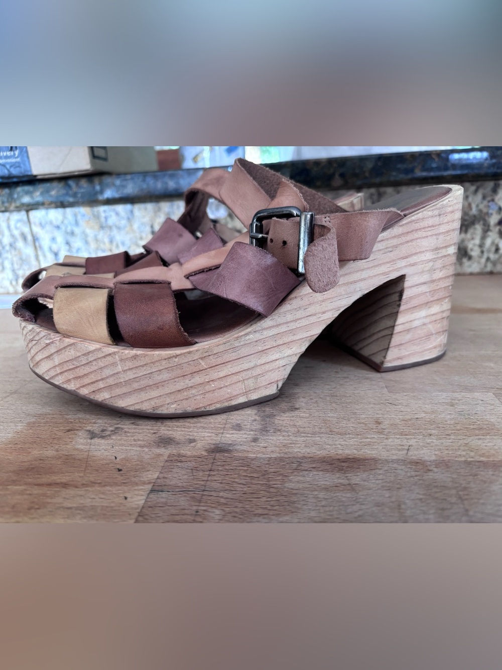 Free People Bellevue Leather Platform Clogs